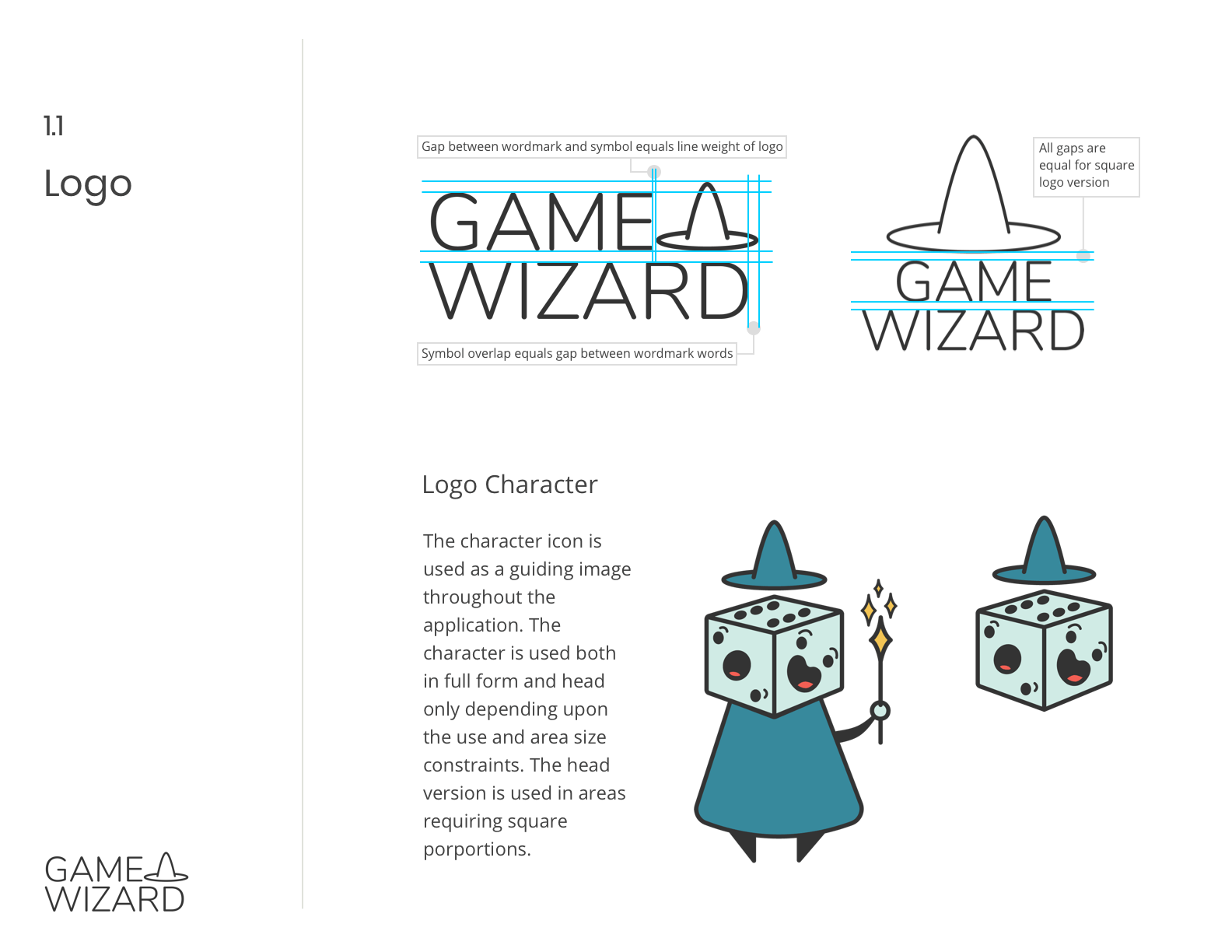 Gamewizard logo and styleguide graphic